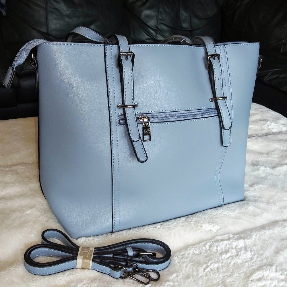 NEW!  Blue-gray Shoulder Tote